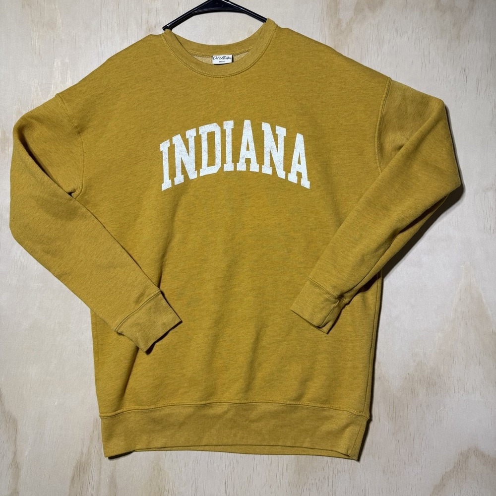 Oat Collective Indiana Crewneck Sweatshirt Wmn Large Mustard Oversize Collegiate